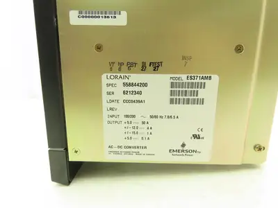Reliance Electric 57493-A Slot Rack Power Supply 376 Watt Reltec Lorain ES371AMB