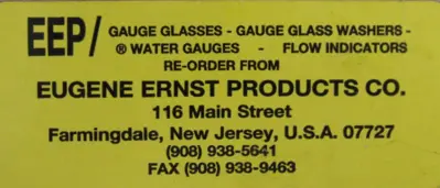 NEW EUGENE ERNST PRODUCTS EEP-3 WATER GAUGE EEP3 1/2"