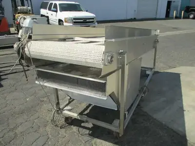 Stainless Steel Washdown Conveyor W/ Plastic Belt and Heater, Plastic Belt damaged and may need to be replaced
