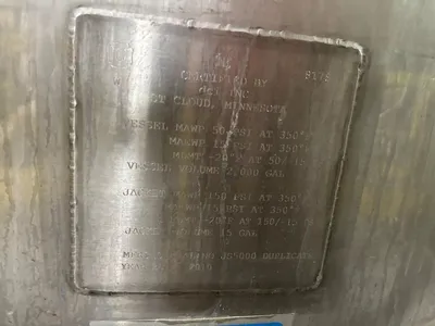USED DCI, INC. 2000 Gallon Sanitary Reactor Processor