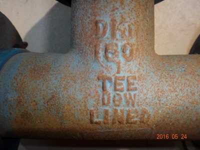 1" Poly Lined Dow Tee, 150