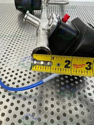 USED 2 ITT PURE-FLO A208 DIAPHRAGM VALVES 90PSI W/ 3/4" AND 1" SANITARY FITTINGS