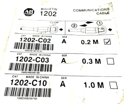 A / B A22105-134-12 COMMUNICATION CABLE SER.A 1202C02 A2210513412 NEW, SURPLUS
