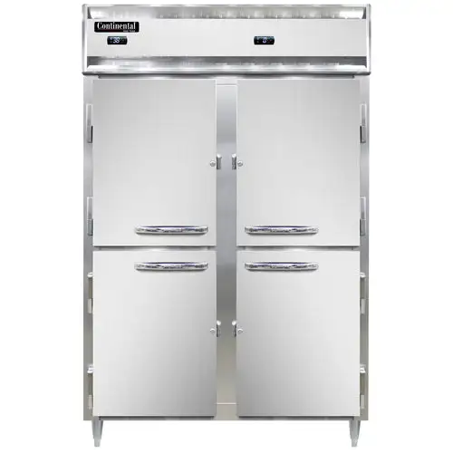 Continental D2RFNSAHD 52" Designer Line Two Section Commercial Combo Refrigerator Freezer - Solid Doors, Dual Temp, 115v