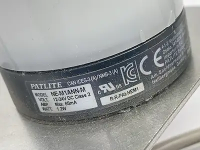 USED PATLITE BEACON LIGHT 22" CORD M8 4-PIN 12-24VDC
