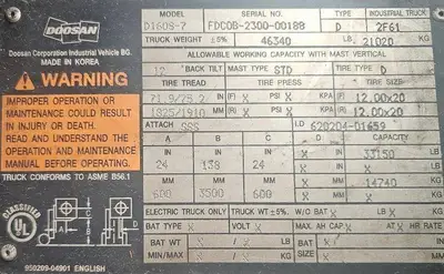 Used 2017 DOOSAN D160S-7 Internal Combustion Forklifts: Pneumatic Tire Illinois US | Somerset Equipment Sales #1546171