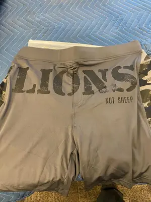 Men's Official LIONS NOT SHEEP Cement Hybrid workout Short Size 2XL