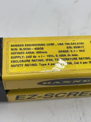 Used BANNER BANNER SLSE30-450Q8 Light Curtains & Grids Michigan US | ND Industrial Surplus #1246490