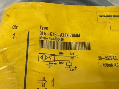 BI 5-G18-AZ3X 70MM | Turck  Inductive Proximity Sensor 5mm Sn 4330499 - New Other