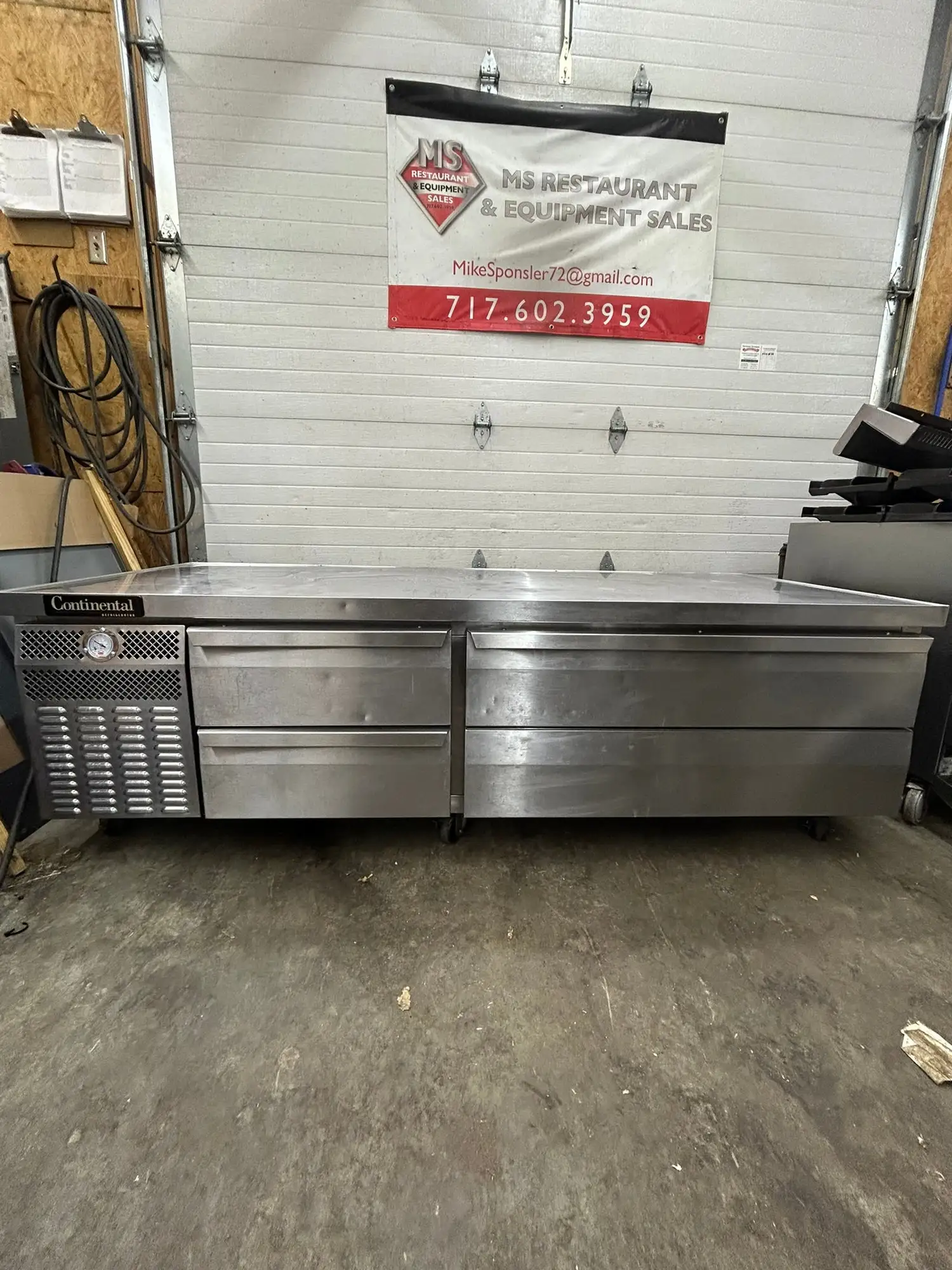 Continental Refrigerator D72GN 72" 4 Drawer Refrigerated Chef Base Refurbished