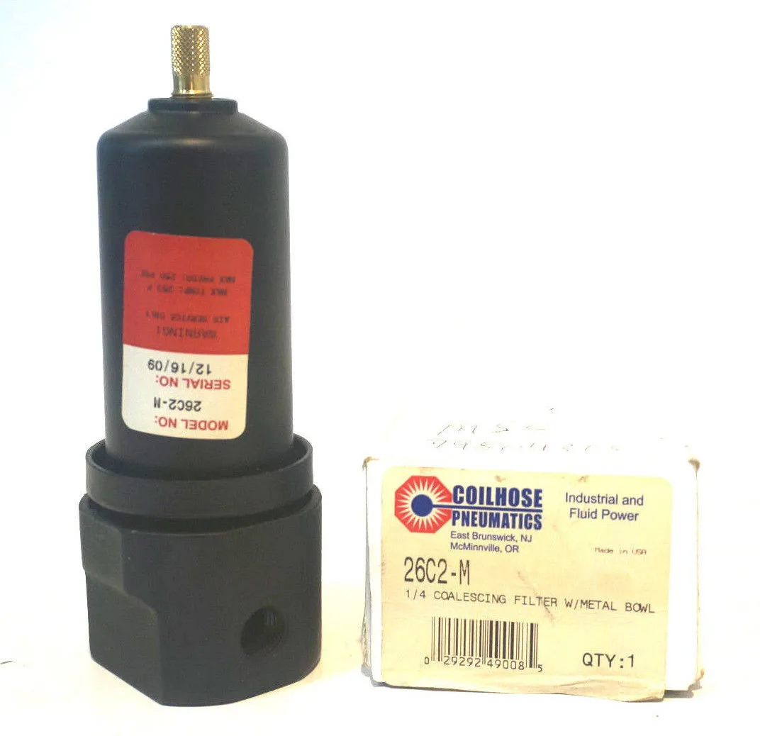 NEW COILHOUSE PNEUMATICS 26C2-M 1/4" COALESCING FILTER 26C2M