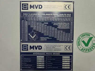 New | in-Stock 2026 MVD A40-1250 Press Brakes British Columbia CA | Lenmark #1424588