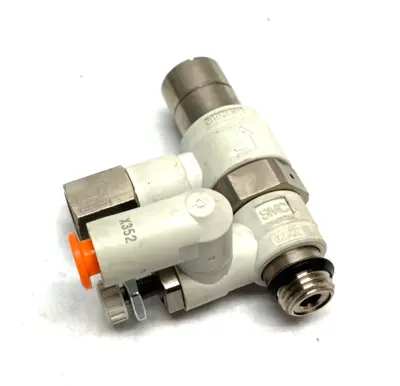 USED SMC SPEED CONTROL W/ CHECK VALVE 1/4" TUBE TO 1/4" THREAD