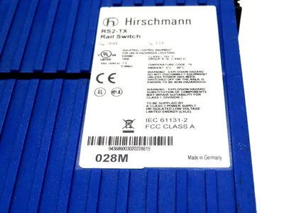 USED HIRSCHMANN RS2-TX ETHERNET RAIL SWITCH 8-PORT RS2TX