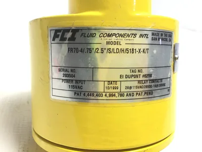 FCI FR70-4/.75″/2.5″/S/LD/H/5181-X-K/T Fluid Components Flow Meter 115VAC
