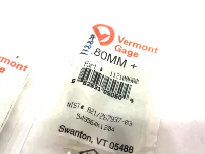 New | in-Stock Vermont Gage 0.80mm Plus Class ZZ Pin Gage LOT OF 2 Pin & Plug Gages Michigan US | Maverick Industrial Sales #1395616