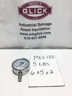 Trerice 316 Stainless Steel Tube & Socket Pressure Gauge 0-160 PSI