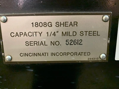 USED 2002 CINCINNATI 1808G