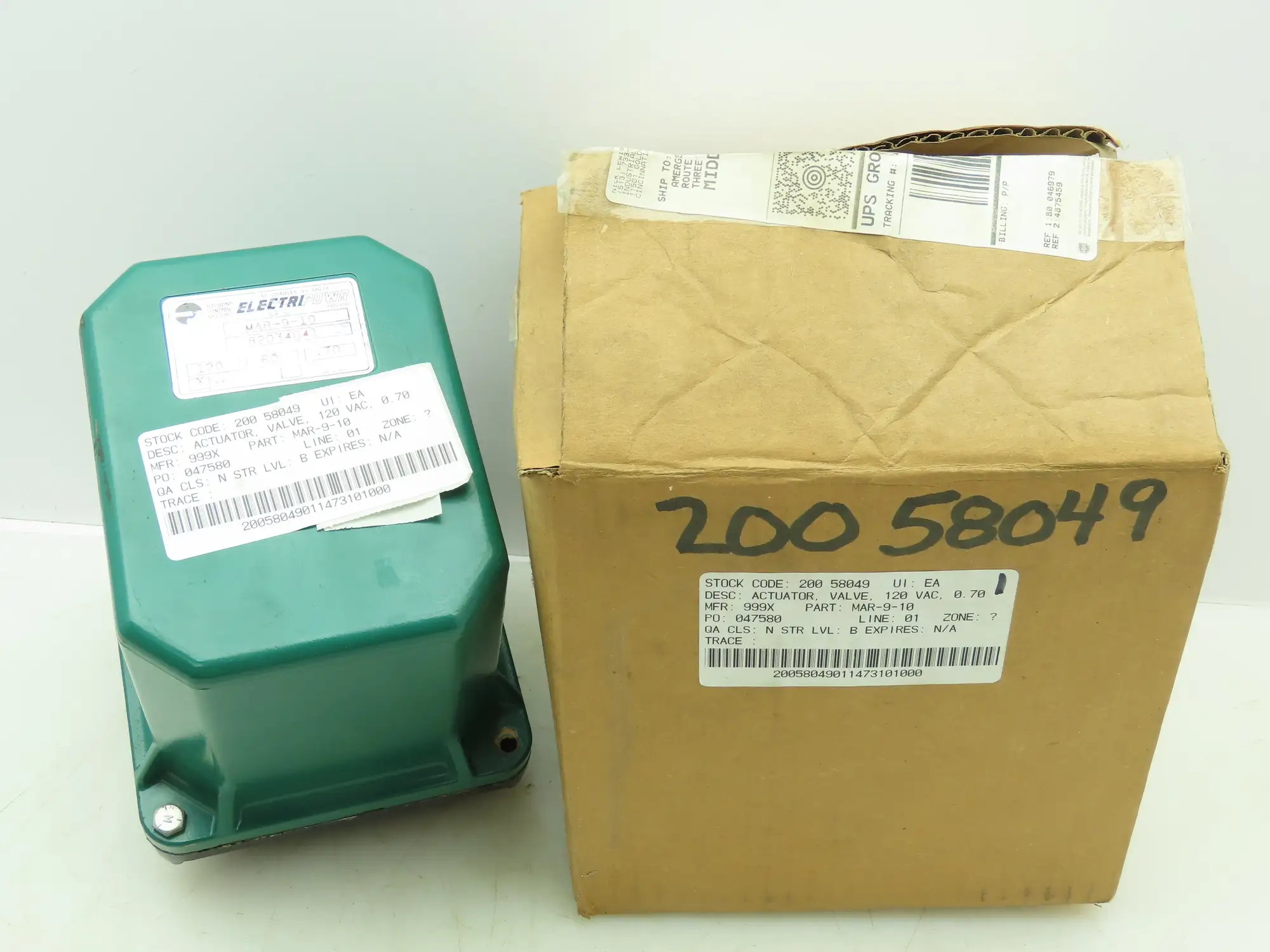 Raymond Control Systems Electripowr MAR-9-10 120 Volt Power Valve Actuator
