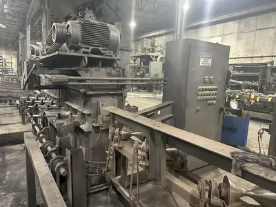 6" X (2) 15 HP WHEEL WHEELABRATOR "SKEW ROLL PIPE & BAR" SHOT BLAST BLASTER SYSTEM: STOCK #20002
