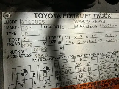 Used TOYOTA 8FGCU25 Misc Forklifts Ohio US | HGR 24 #1567462
