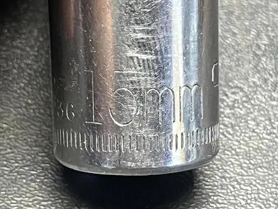 Craftsman Vintage 15MM 12 Point 1/2" Drive Shallow Socket V Series USA 44236