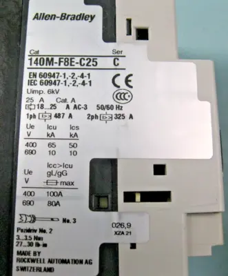 USED Allen-Bradley 140M-F8E-C25