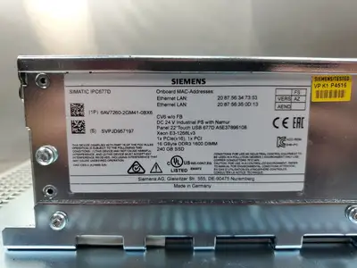 USED Siemens 22" USB 677D Touch SIMATIC HMI w/6AV7260-2GM41-0BX6 IPC Module