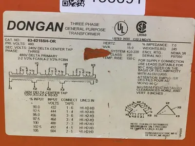 USED DONGAN 63-6215SH-OR