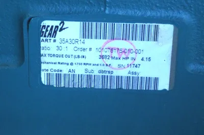 NEW DODGE TIGEAR 2 35A30R14 REDUCER RATIO 30:1