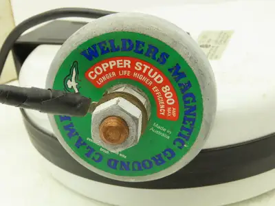 30' Welding Cable Reel Static Grounding Magnetic Stud Clamp 125V 800A