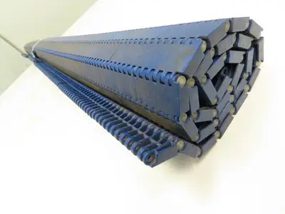 Intralox Blue Plastic Flat Top Smooth Conveyor Chain Belt 60" Wide x 30" L