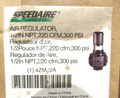 NEW SPEEDAIRE 4ZM22A AIR REGULATOR 1/2"