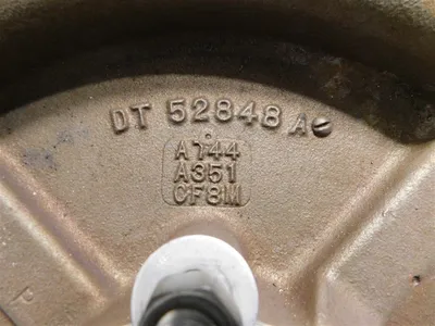 Durco DT 52848A Rear Cover A744 A351 CF8M 14in OD 1.93in H 3.6in Bore Used