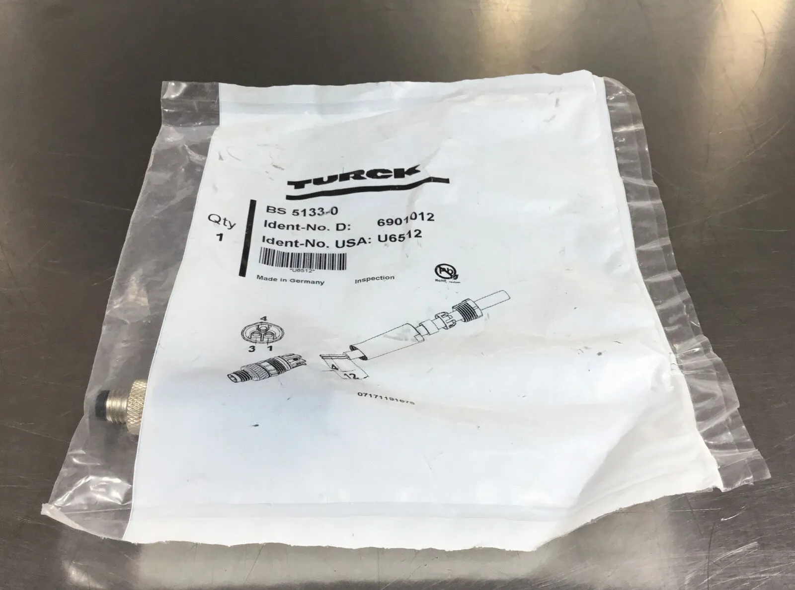 TURCK B 5131-0 Connector “Sealed In Bag” 5E