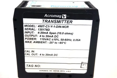 USED ACROMAG 450T-C1-Y-1-DIN-NCR TRANSMITTER 450TC1Y1DINNCR