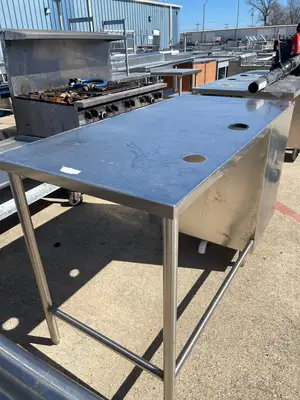 Used Falcon Restaurant Supply Used 61" Stainless Steel Drink Station Table - SS299 Food Prep Tables Illinois US | Falcon Restaurant Supply #1375786