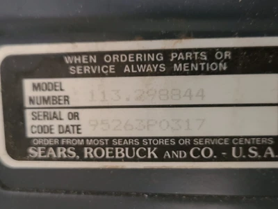 Sears Craftsman 10" Industrial 3 HP Contractor Series Table Saw Model 113.298844