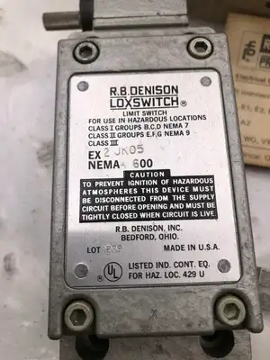 R.B. Denison LOXSWITCH EX2JK05 Limit Switch NEMA 600 -NIB