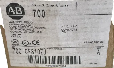 ALLEN BRADLEY 700-CF310ZJ CONTROL RELAY SERIES A 700CF310ZJ NEW, SURPLUS