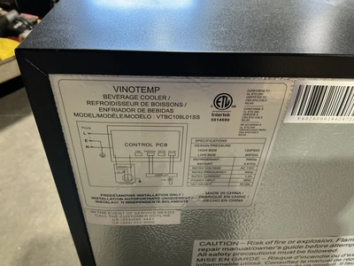 Used VINOTEMP VTBC108L01SS Display Refrigerators Michigan US | Miedema Asset Management Group #1483457