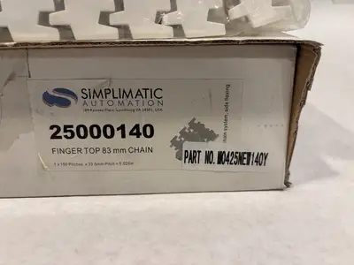 New | in-Stock Simplimatic Automation 83mm Finger Top Conveyor Chain Conveyor Parts Michigan US | Maverick Industrial Sales #1401556
