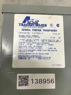 USED ACME TRANSFORMER T-2-53011-S
