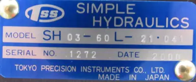 NEW TOKYO SH03-60L-21-041 SERVO VALVE SH0360L21041