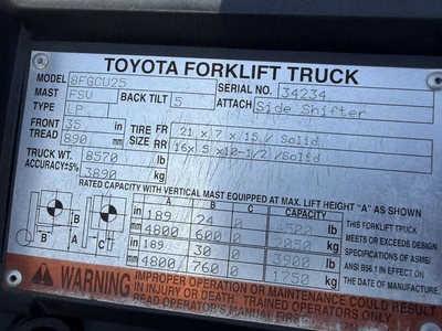 Used TOYOTA 8FGCU25 Misc Forklifts West Virginia US | Miedema Asset Management Group #1421876