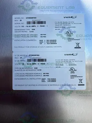 USED VWR GTVWG49FSSA STAINLESS STEEL DOUBLE DOOR FREEZER - 25°C 49 CU, FT.