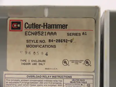 Used CUTLER HAMMER _UNKNOWN_ Starters Indiana US | Arrow Industrial #1316632