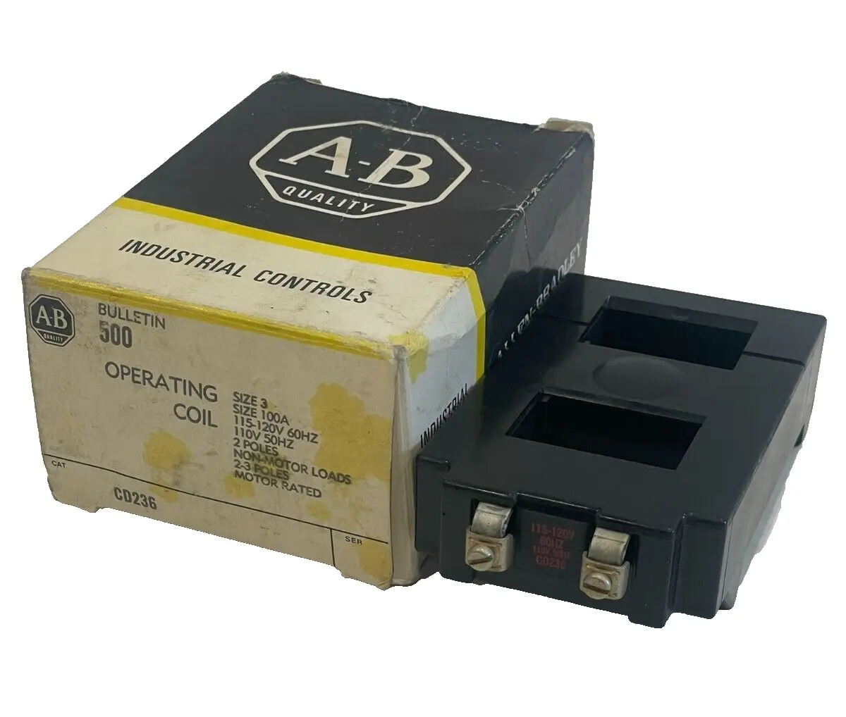 A / B CD236 COIL 115-120V 60HZ SIZE 3 NEW, SURPLUS