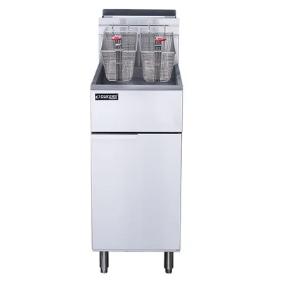 New | in-Stock Dukers New Dukers DCF3-LPG Liquid Propane Gas Floor Fryer with 3 Tube Burners 40lbs 90,000 BTU on Casters Cookers / Coolers / Fryers Illinois US | Falcon Restaurant Supply #1376327