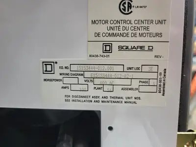 USED SQUARE D MODEL 6
